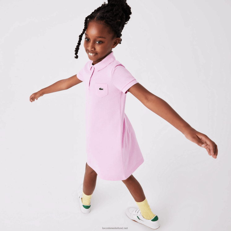 Lacoste katoenen polojurk 0828H3288 roze z4h meisjes
