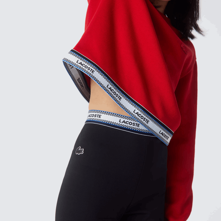 Lacoste legging met print in de taille 0828H3232 zwart 031 meisjes