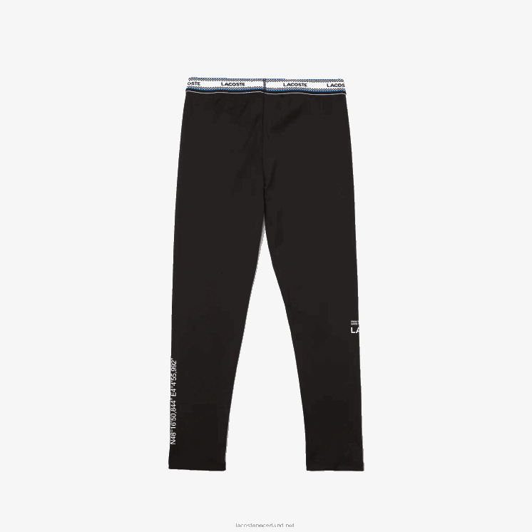 Lacoste legging met print in de taille 0828H3232 zwart 031 meisjes
