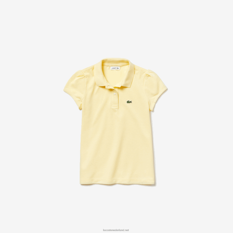 Lacoste mini piqué polo met geschulpte kraag 0828H2949 geel 6xp meisjes