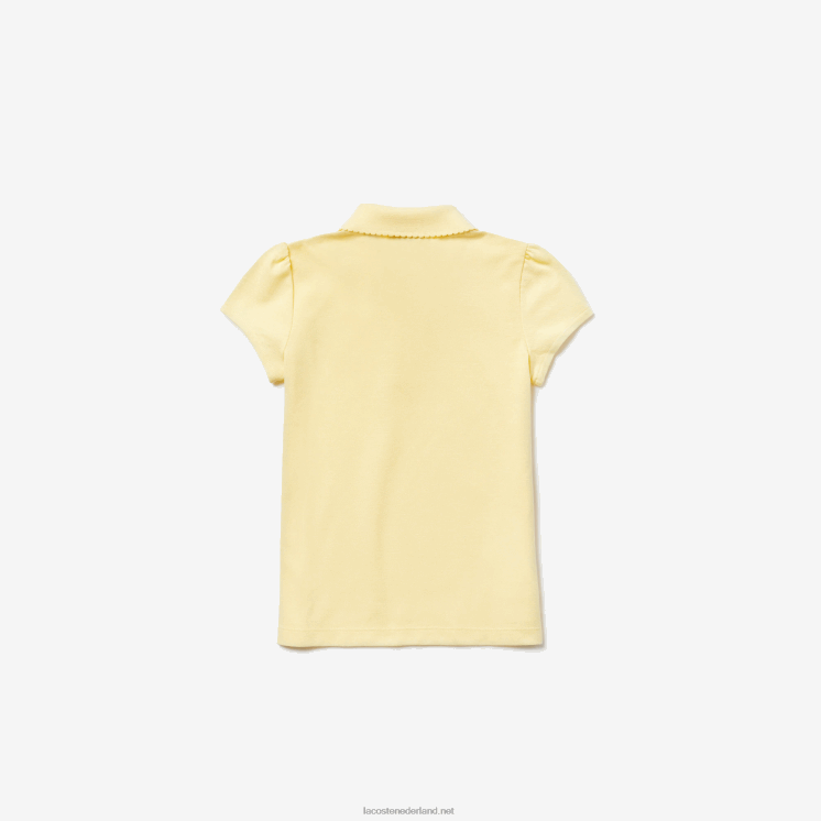 Lacoste mini piqué polo met geschulpte kraag 0828H2949 geel 6xp meisjes
