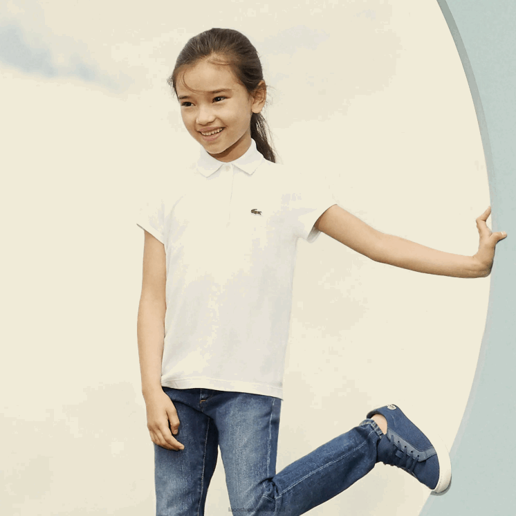 Lacoste mini piqué polo met geschulpte kraag 0828H2951 marineblauw 166 meisjes
