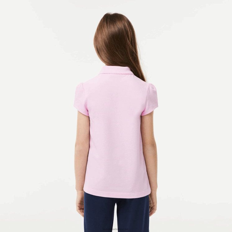 Lacoste mini piqué polo met geschulpte kraag 0828H2961 roze z4h meisjes
