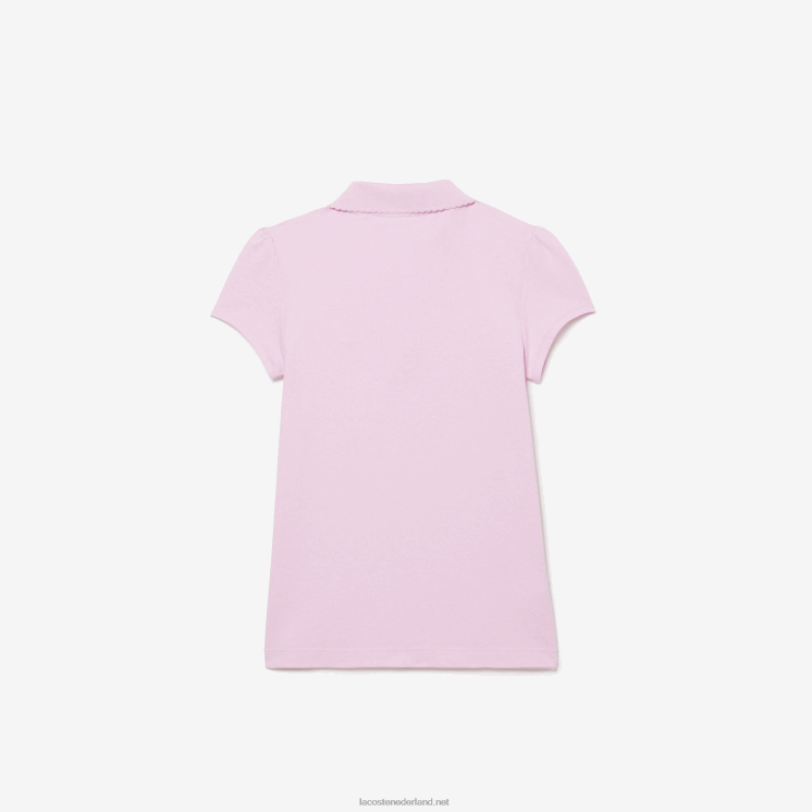 Lacoste mini piqué polo met geschulpte kraag 0828H2961 roze z4h meisjes