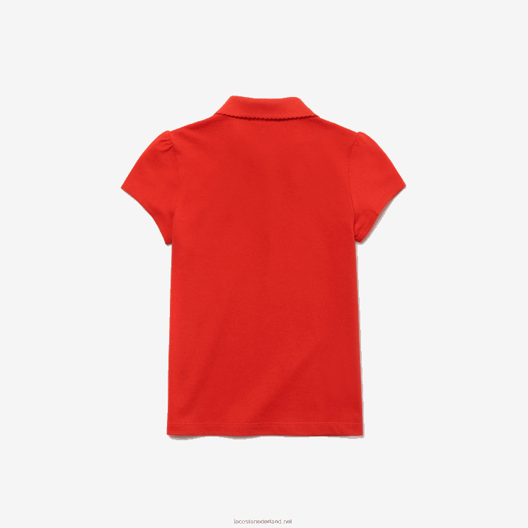 Lacoste mini piqué polo met geschulpte kraag 0828H2963 rode adx meisjes