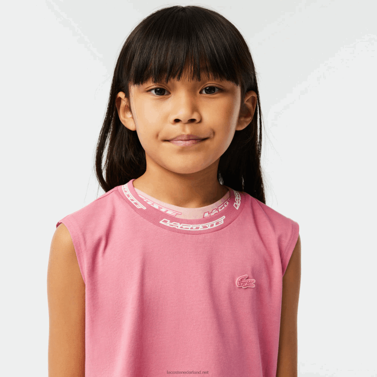 Lacoste mouwloos T-shirt van katoenjersey 0828H3017 roze 2r3 meisjes