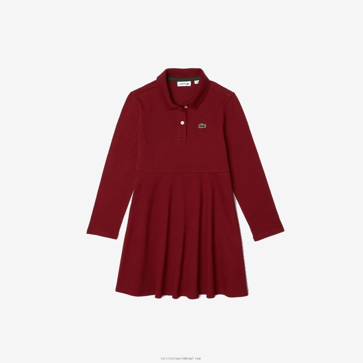 Lacoste piqué polojurk 0828H3281 bordeaux ja meisjes