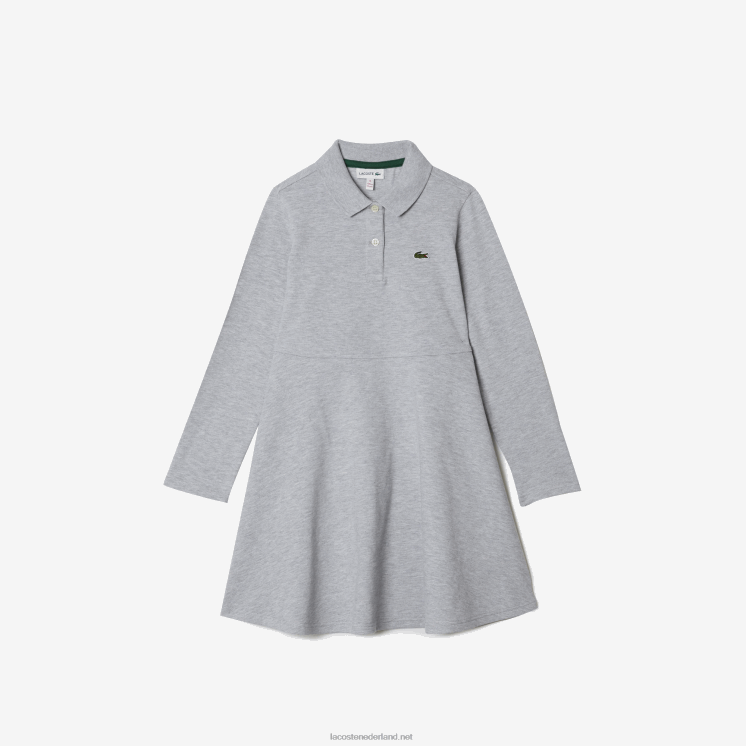 Lacoste piqué polojurk 0828H3282 grijze chine ca meisjes