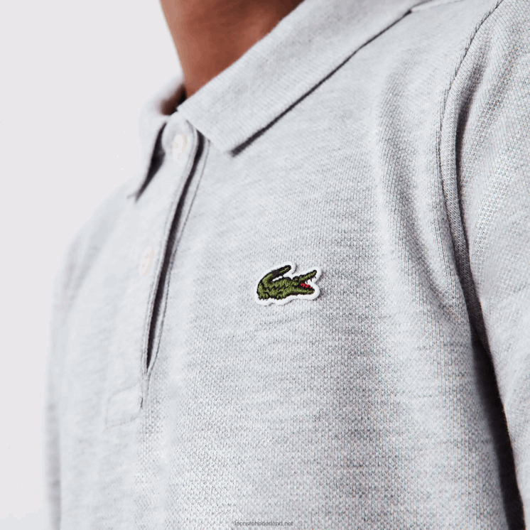 Lacoste piqué polojurk 0828H3282 grijze chine ca meisjes
