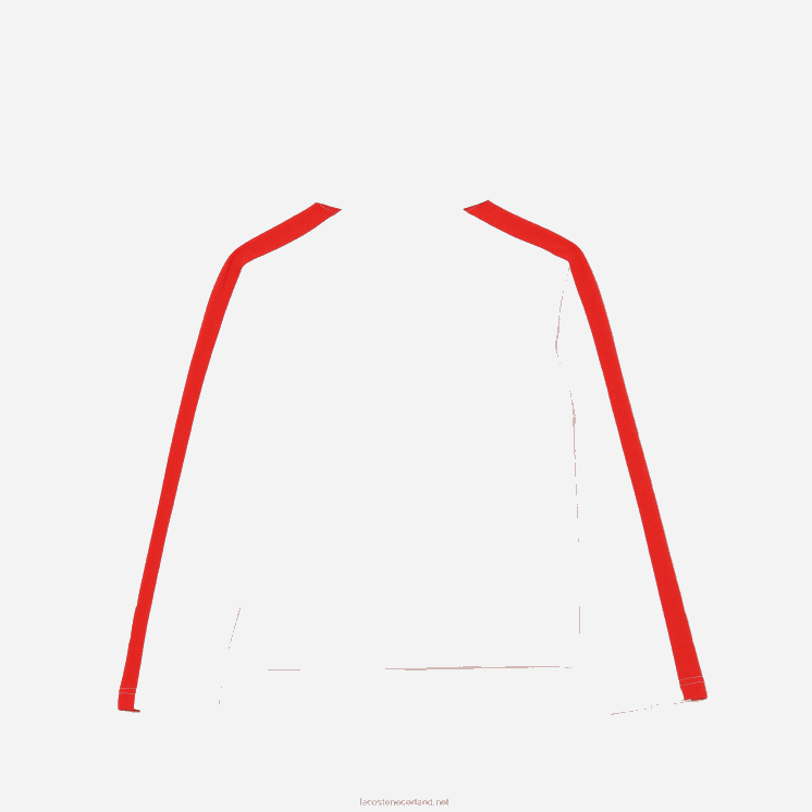 Lacoste polo met contrasterende band en ritssluiting 0828H3144 wit rood 7hu meisjes