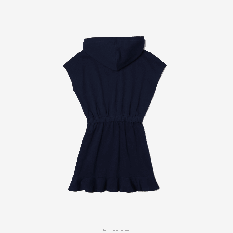 Lacoste stretch piqué mouwloze sweaterjurk 0828H3096 marineblauw 166 meisjes
