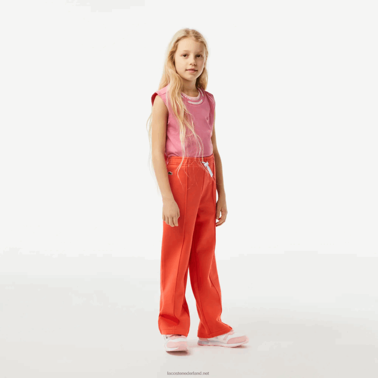 Lacoste trainingsbroek met wijde pijpen 0828H3059 oranje 02k meisjes