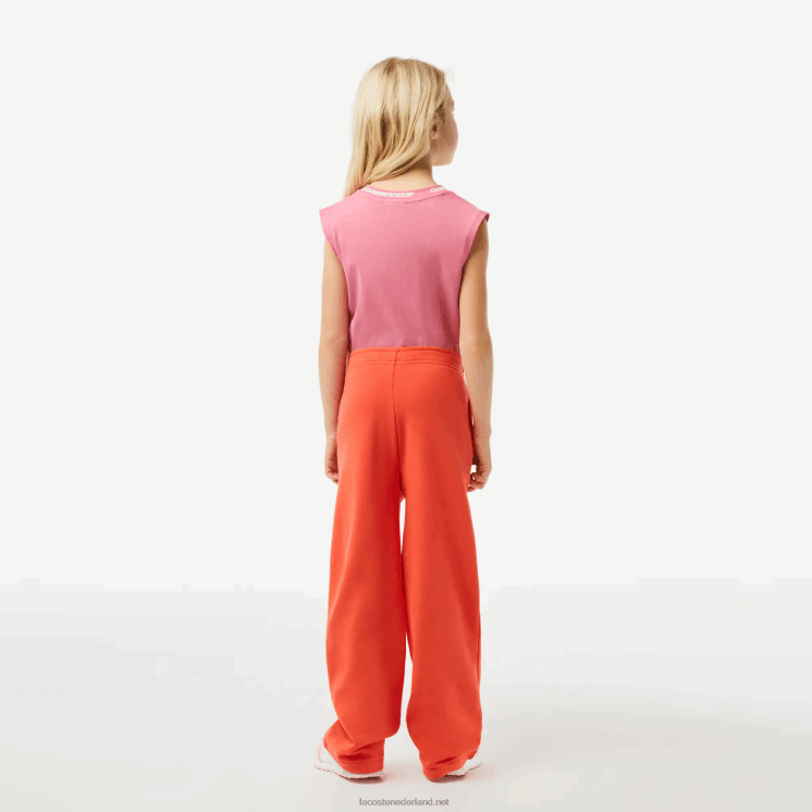 Lacoste trainingsbroek met wijde pijpen 0828H3059 oranje 02k meisjes