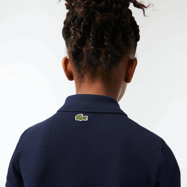 Lacoste vakantie polojurk van biologisch katoen 0828H3268 marineblauw 166 meisjes