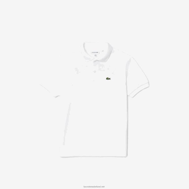Lacoste Heritage polo van piquékatoen met letters 0828H2964 wit rood b6c kinderen