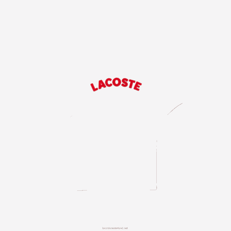 Lacoste Heritage polo van piquékatoen met letters 0828H2964 wit rood b6c kinderen