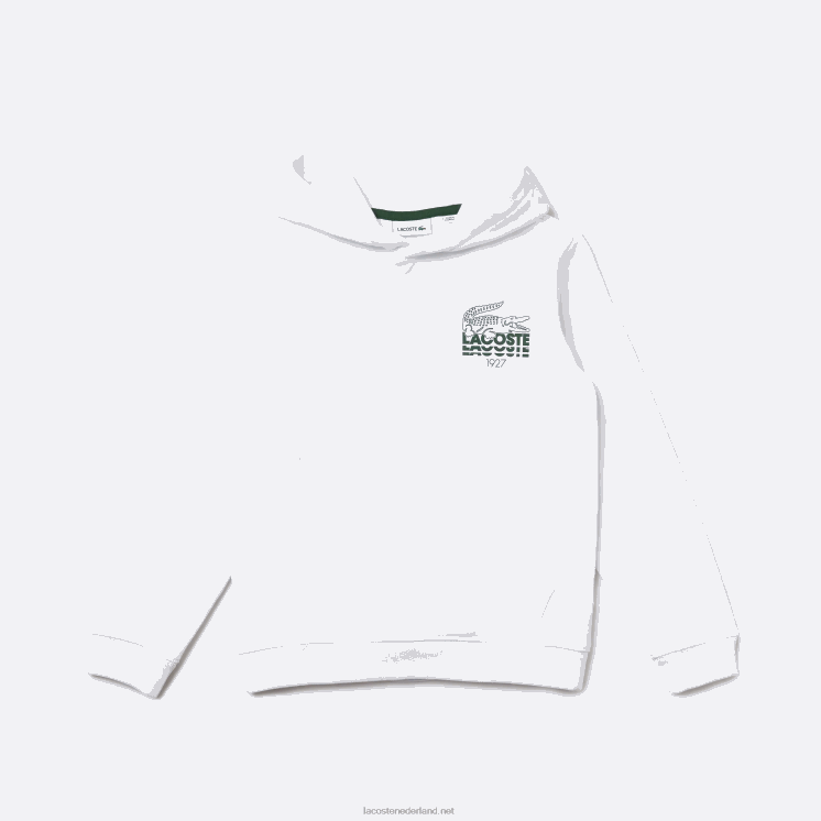 Lacoste hoodie van krokodilkatoen 0828H3202 wit 001 kinderen