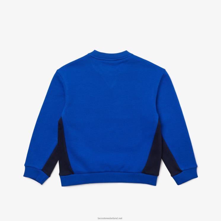 Lacoste sweatshirt van fleece met ronde hals 0828H3265 marineblauw mt5 jongens
