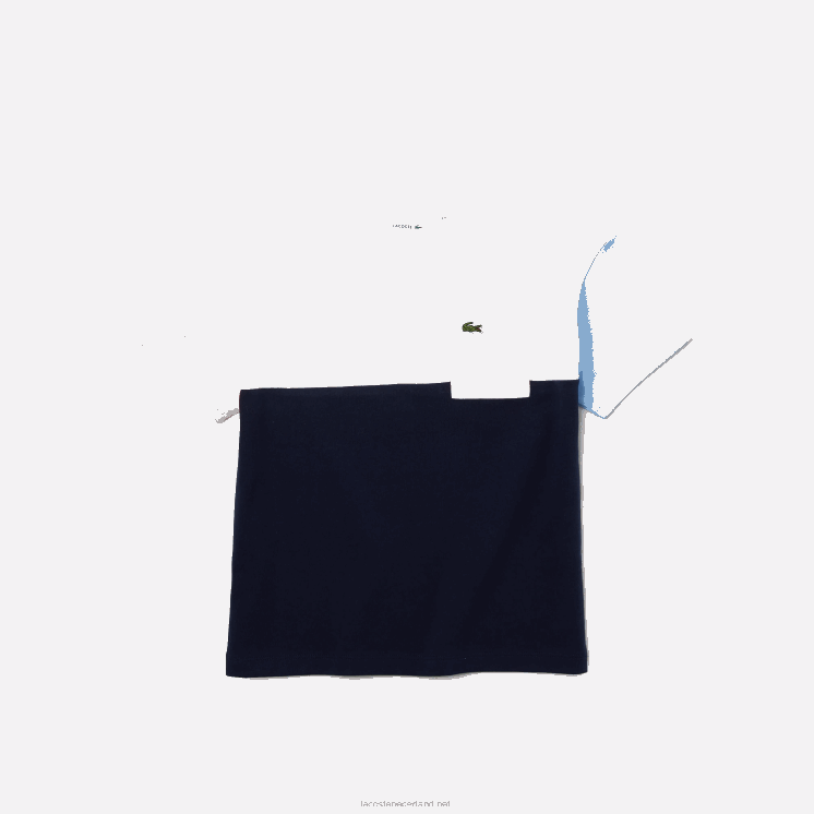 Lacoste traditioneel gekleurd T-shirt met ronde hals en ronde hals 0828H3179 marineblauw wit roze gta meisjes