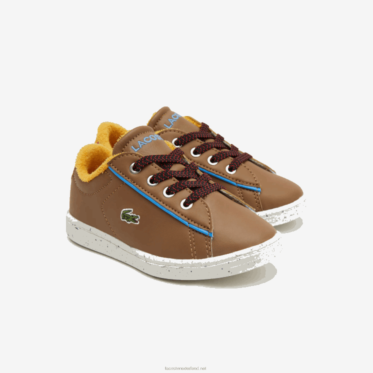 Lacoste carnaby synthetische winterschoenen voor buiten 0828H2993 bruin lichtblauw 2g7 zuigelingen