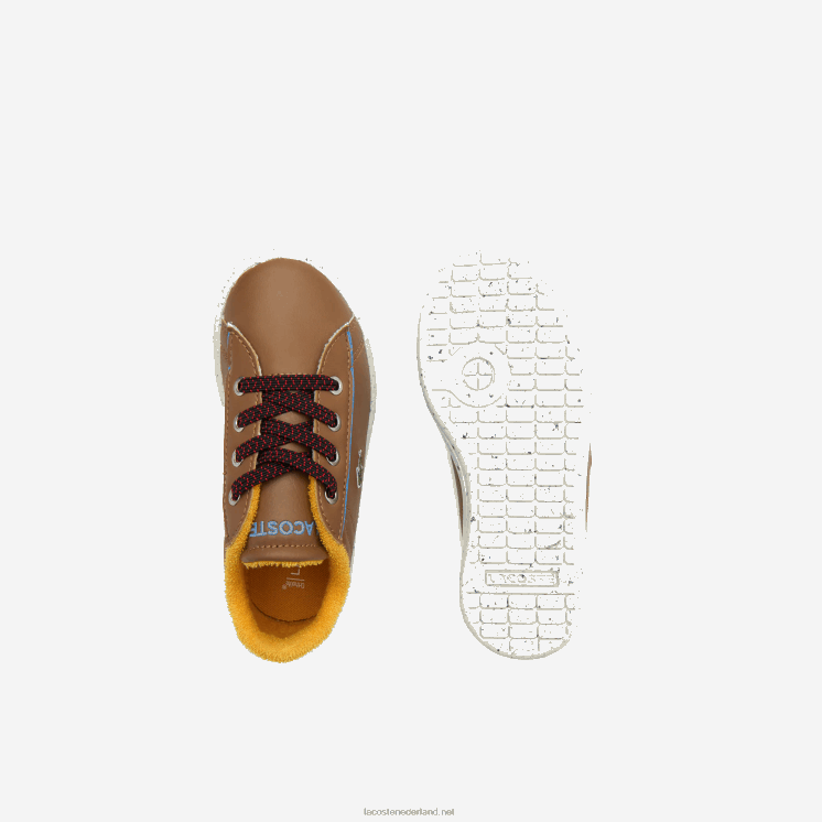 Lacoste carnaby synthetische winterschoenen voor buiten 0828H2993 bruin lichtblauw 2g7 zuigelingen