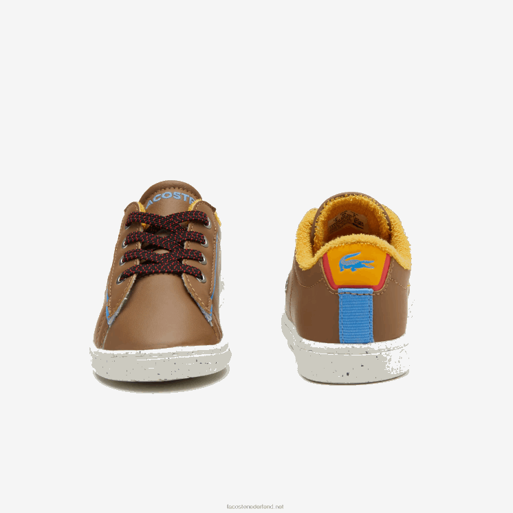 Lacoste carnaby synthetische winterschoenen voor buiten 0828H2993 bruin lichtblauw 2g7 zuigelingen