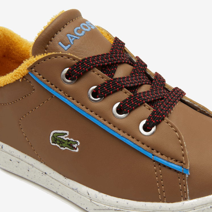 Lacoste carnaby synthetische winterschoenen voor buiten 0828H2993 bruin lichtblauw 2g7 zuigelingen