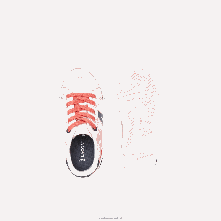 Lacoste l004 textiel sneakers 0828H2932 roze marine s1n zuigelingen