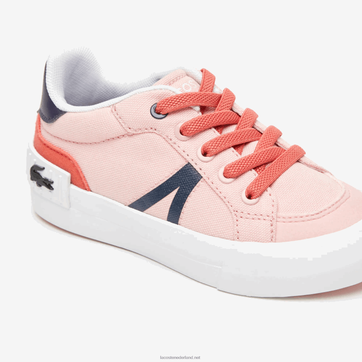 Lacoste l004 textiel sneakers 0828H2932 roze marine s1n zuigelingen