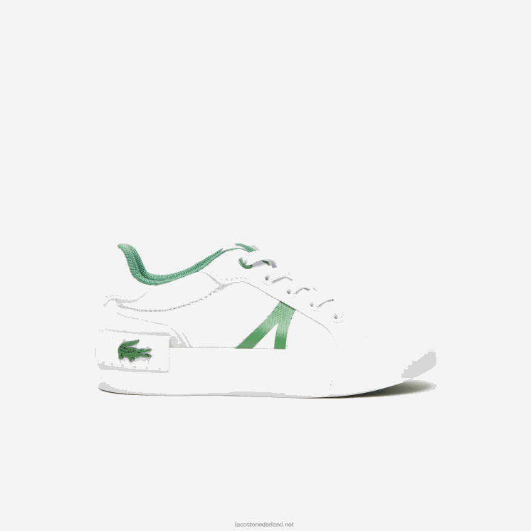 Lacoste l004 textiel sneakers 0828H2933 wit/groen 082 zuigelingen