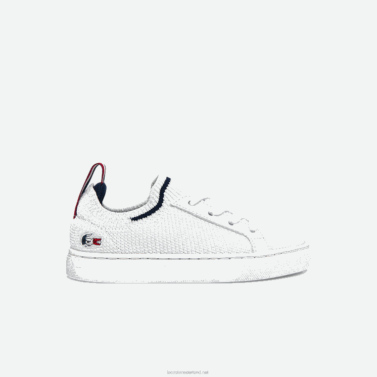 Lacoste la piquee textiel driekleurige sneakers 0828H2994 wit/marine & rood 407 zuigelingen