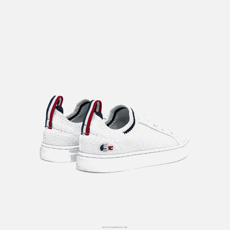 Lacoste la piquee textiel driekleurige sneakers 0828H2994 wit/marine & rood 407 zuigelingen