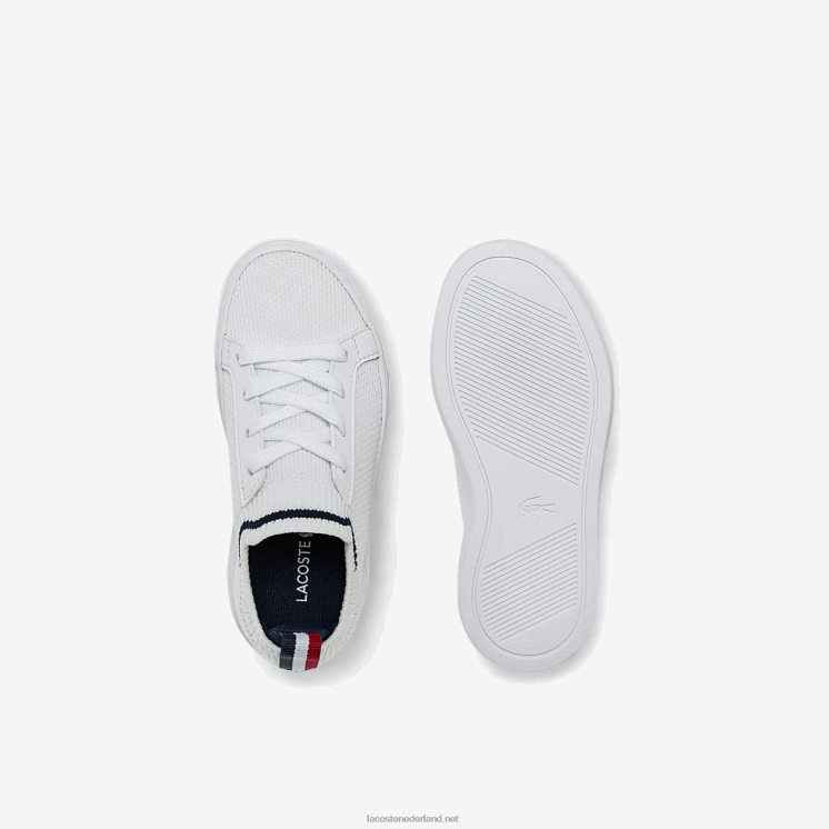 Lacoste la piquee textiel driekleurige sneakers 0828H2994 wit/marine & rood 407 zuigelingen