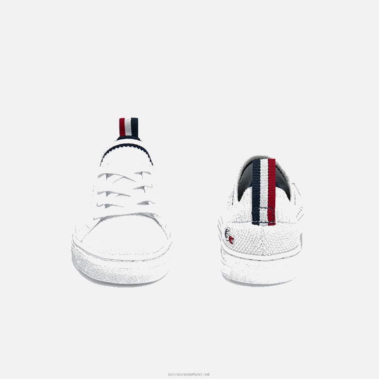 Lacoste la piquee textiel driekleurige sneakers 0828H2994 wit/marine & rood 407 zuigelingen