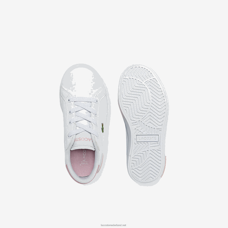 Lacoste powercour synthetische sneakers 0828H2936 wit & lichtroze 1y9 zuigelingen