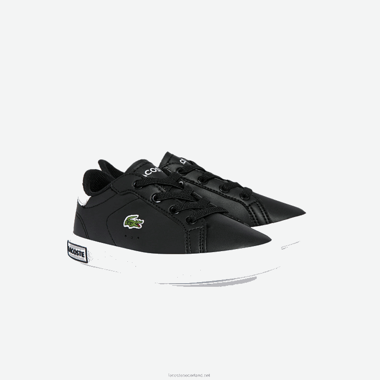 Lacoste powercour synthetische sneakers 0828H2937 zwart-wit 312 zuigelingen