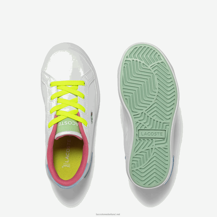 Lacoste powercourt synthetische kleur-pop sneakers 0828H2931 wit/groen 082 zuigelingen