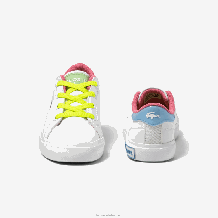 Lacoste powercourt synthetische kleur-pop sneakers 0828H2931 wit/groen 082 zuigelingen