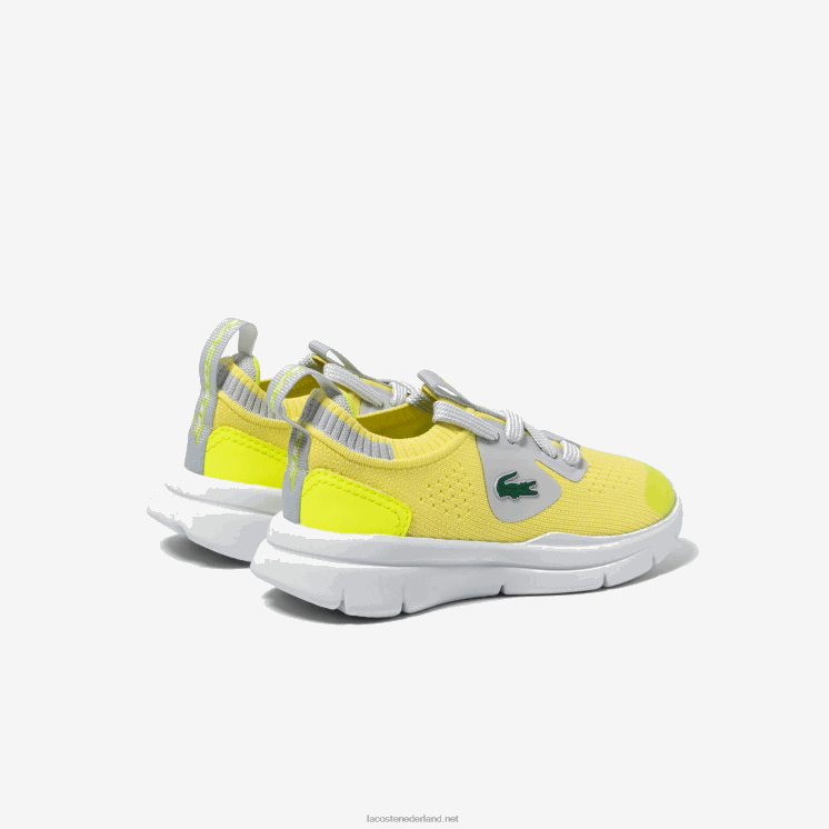 Lacoste run spin gebreide stoffen sneakers 0828H2930 geel/bruin 382 zuigelingen