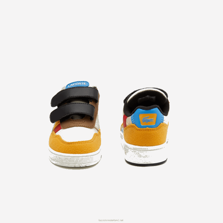 Lacoste t-clip synthetische winterschoenen voor buiten 0828H2992 gebroken wit & geel ht3 zuigelingen