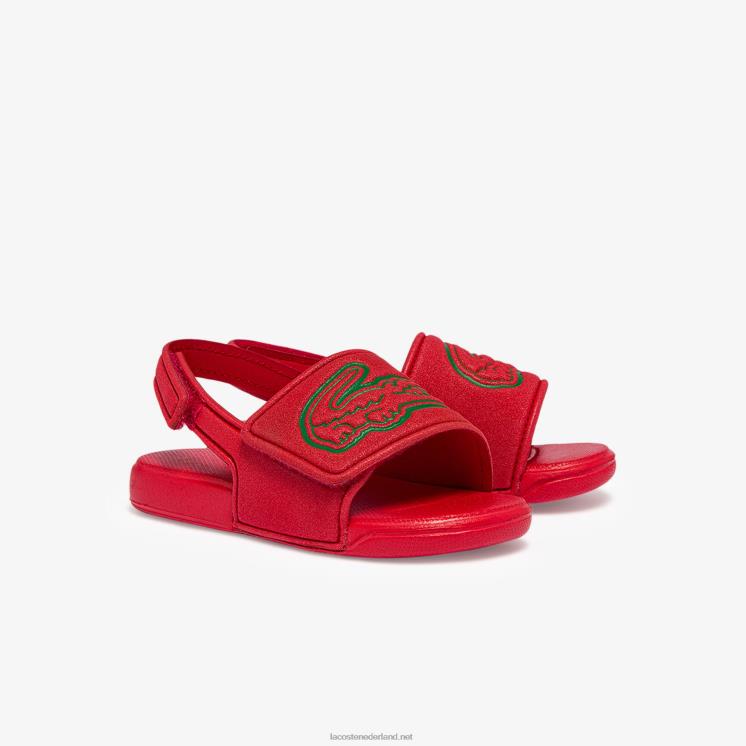 Lacoste L.30 riem synthetische dia's 0828H2971 rood groen t2q zuigelingen