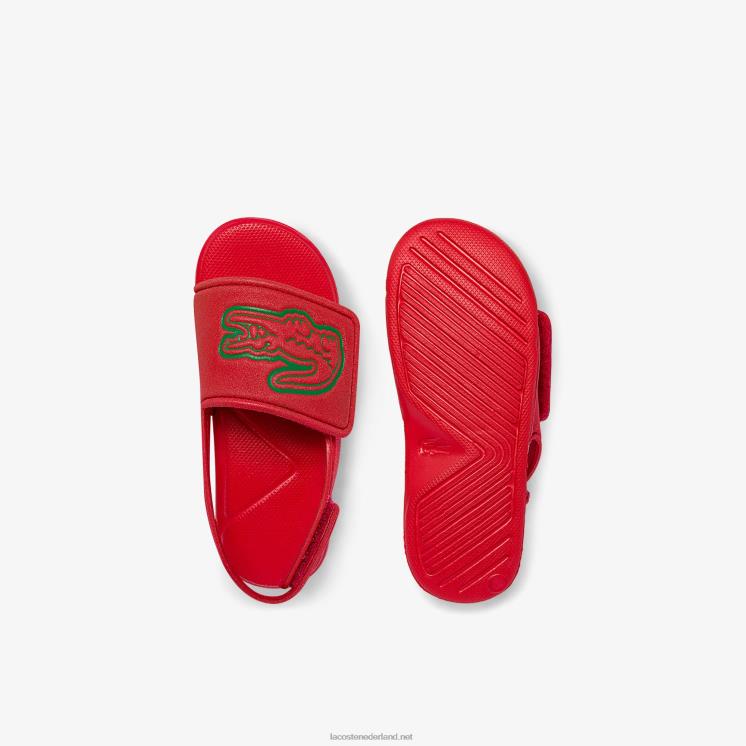 Lacoste L.30 riem synthetische dia's 0828H2971 rood groen t2q zuigelingen