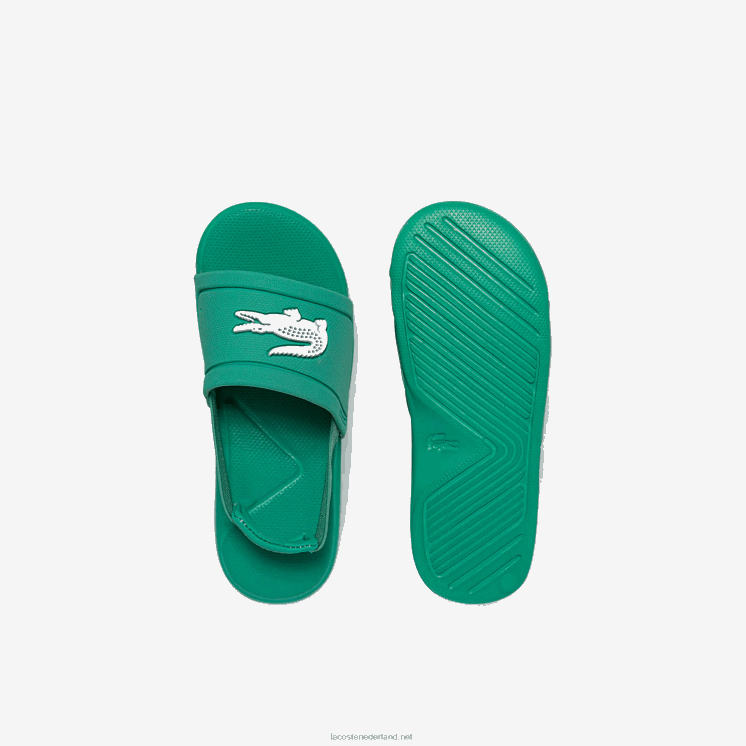 Lacoste l.30 synthetische dia's 0828H2966 groen & wit 1r7 zuigelingen