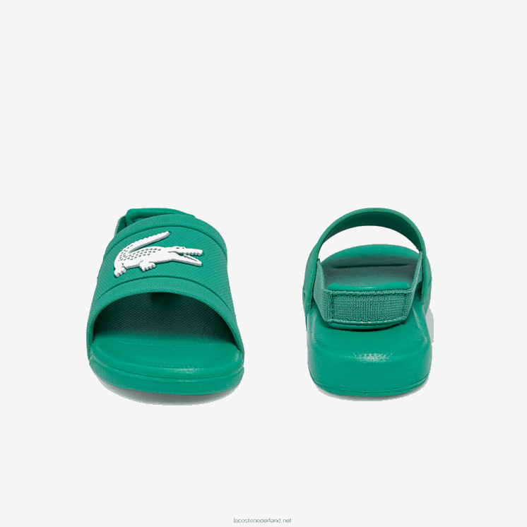 Lacoste l.30 synthetische dia's 0828H2966 groen & wit 1r7 zuigelingen