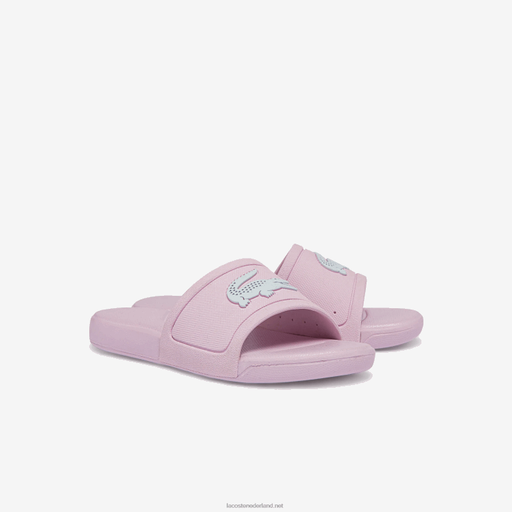 Lacoste l.30 synthetische dia's 0828H3233 lichtroze & wit 208 kinderen