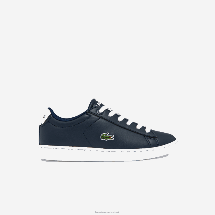 Lacoste Carnaby sneakers met synthetisch kleurcontrast 0828H3256 marine & wit 092 kinderen