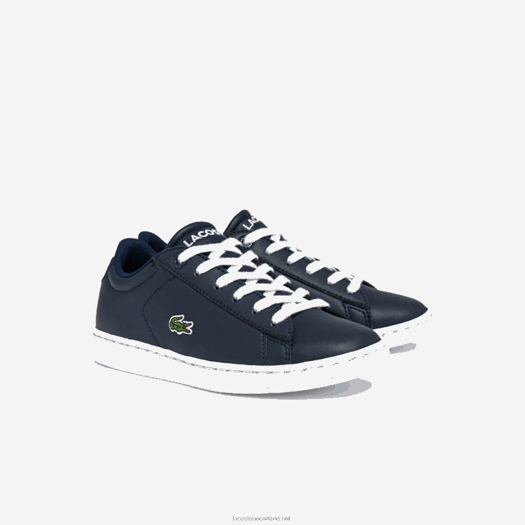 Lacoste Carnaby sneakers met synthetisch kleurcontrast 0828H3256 marine & wit 092 kinderen