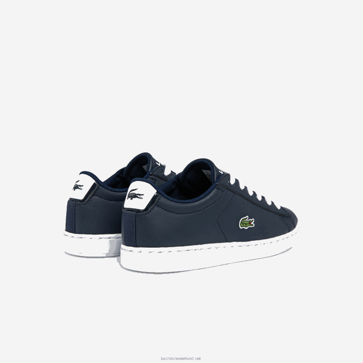 Lacoste Carnaby sneakers met synthetisch kleurcontrast 0828H3256 marine & wit 092 kinderen