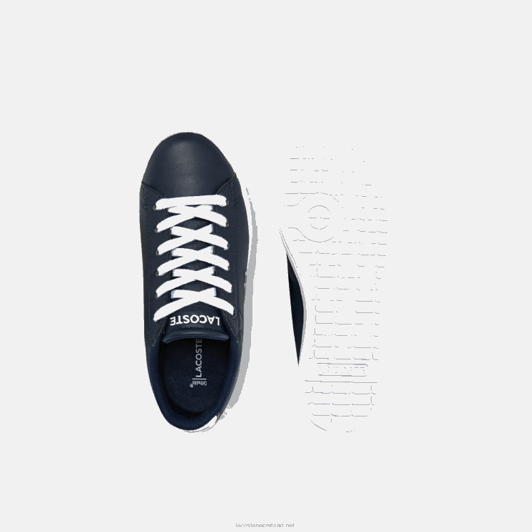 Lacoste Carnaby sneakers met synthetisch kleurcontrast 0828H3256 marine & wit 092 kinderen