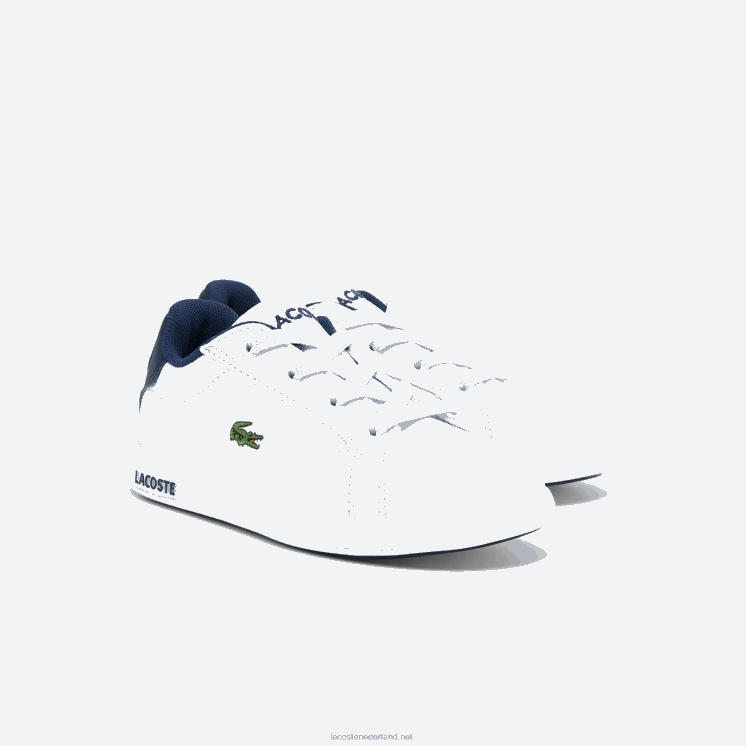 Lacoste afgestudeerde synthetische sneakers 0828H2972 wit & marine 042 zuigelingen